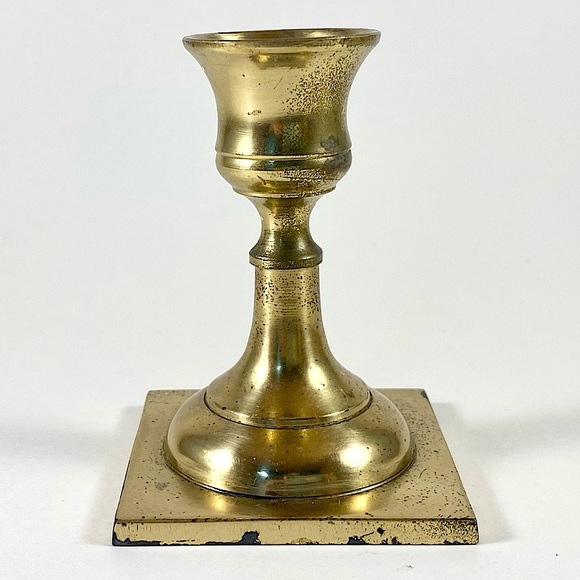 Vintage 3” brass candlestick holder